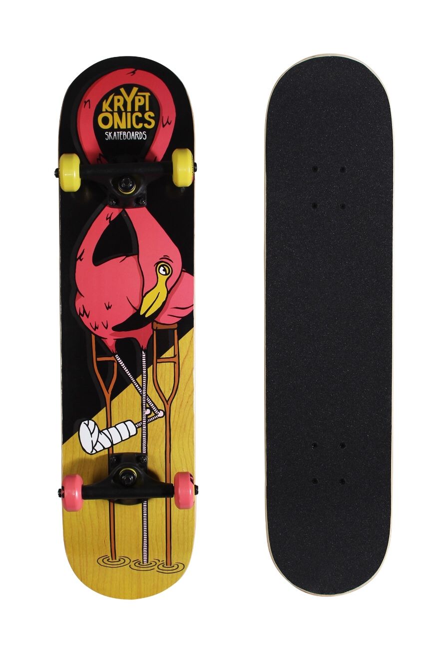 Skateboard:: Kryptonics Recruit Complete Skateboard, 31”x7.5” Broken Flamingo (P11)