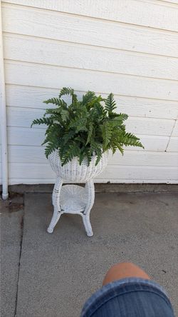 Wicker plant stand
