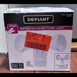 Defiant PAR 180° Motion Sensing Wired Outdoor Dusk-to-Dawn Flood Light in White
