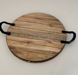 Wood serving tray