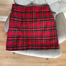 J Crew NWT Red Plaid Skirt (Size 12 )