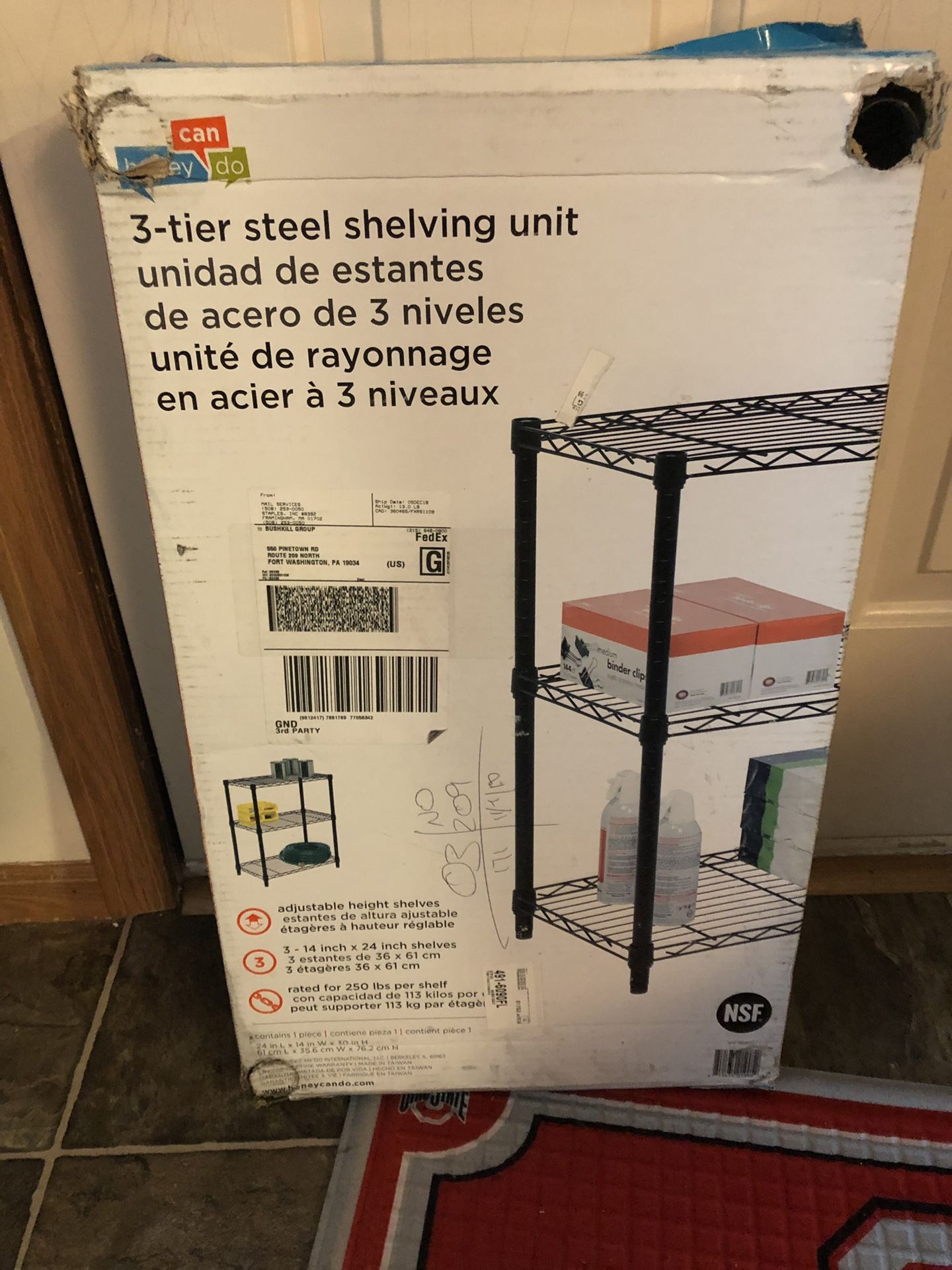 3 tier shelving unit