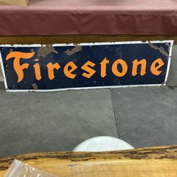 1940’s Original One Sided Porcelain Sign.  6’x 18”