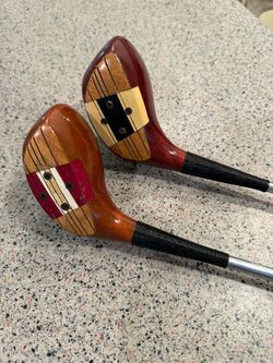 Vtg Wilson Staff Wooden Golf Club Set - 1 & 3 Wood Right-Handed Tour Block X100
