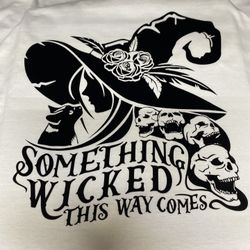 “Something Wicked This Way Comes” Witch Graphic Tee