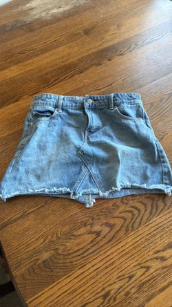 Blank Paige Light Washed Distressed Denim Skirt with Raw Hem L