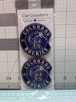 Colorado Rockies Handmade Car Coasters Set of 2