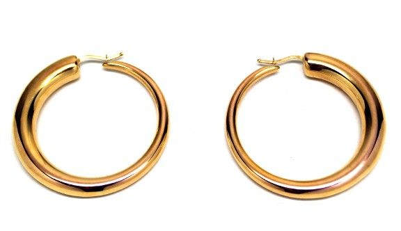 Ladies 18K Gold Hoop Earrings