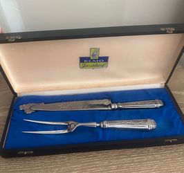 Elmo Inox Silver Verijeros/Gaucho Cowboy Knife with Silver Sheath and