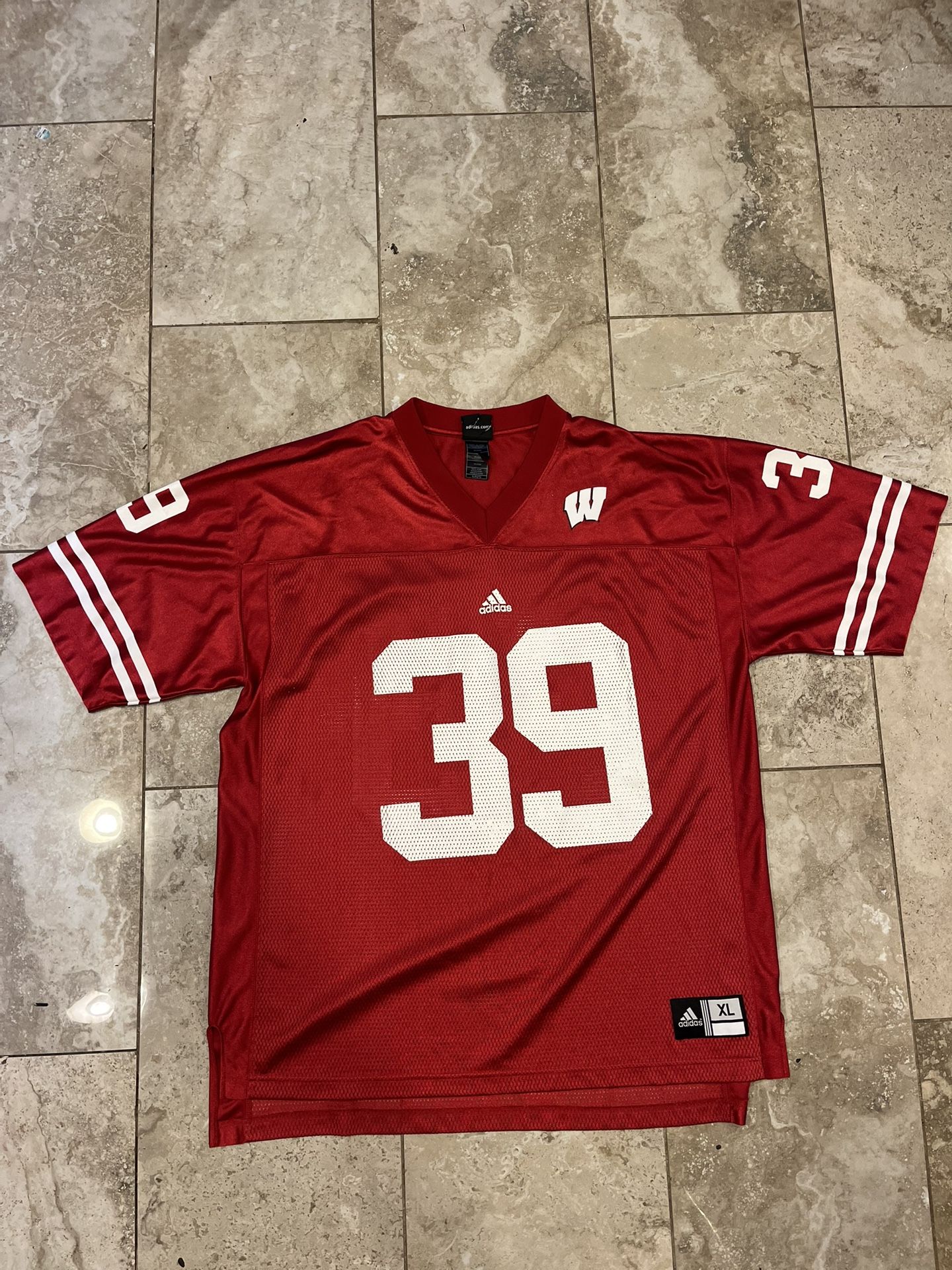 Adidas Wisconsin Badgers  #39 Home Football Jersey — Size XL