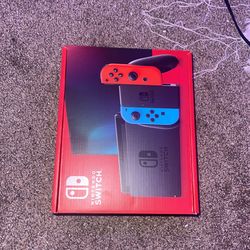 Nintendo Switch With Neon Blue And Red Joystick