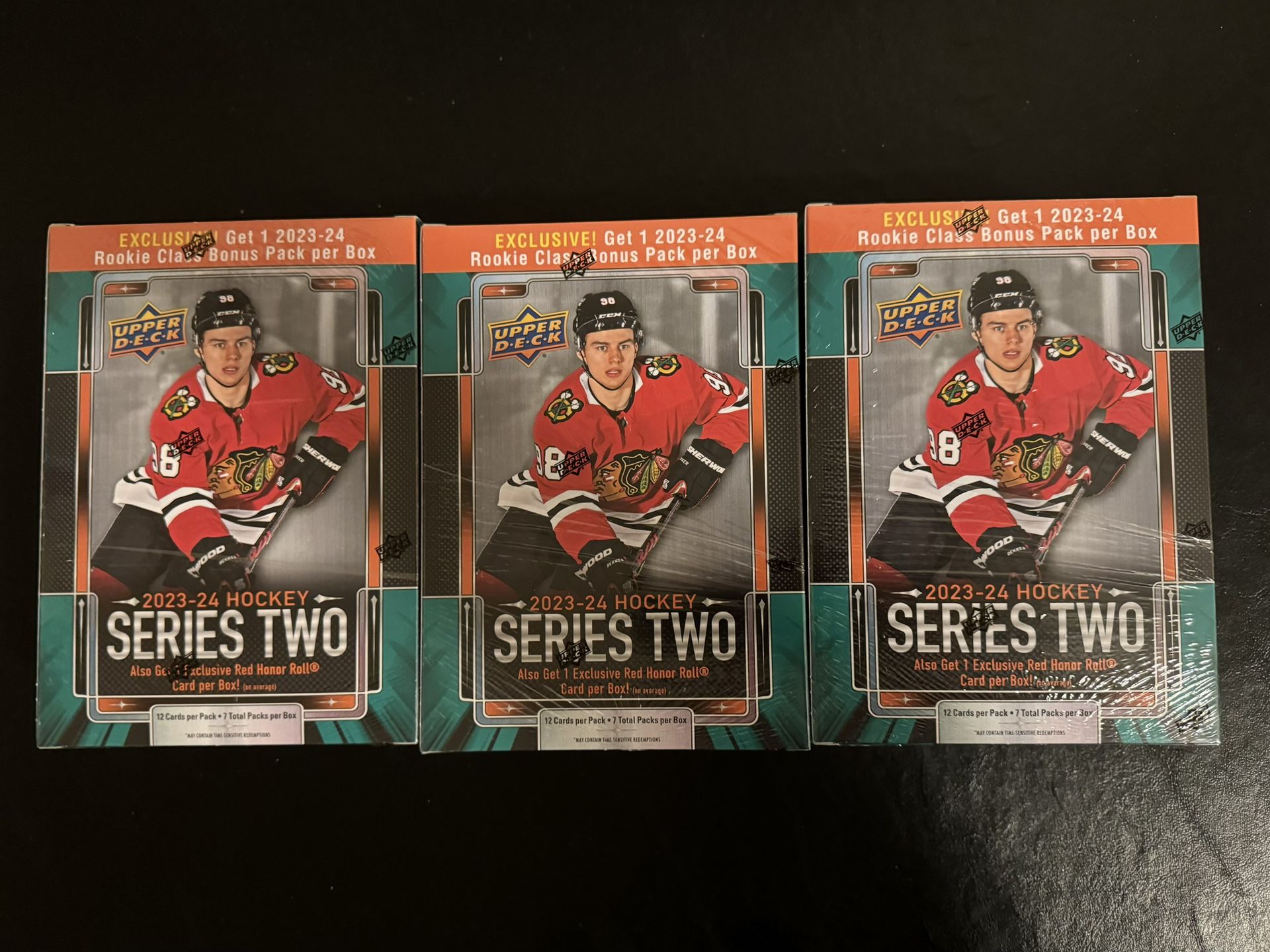 3x 2023-24 Upper Deck NHL Series Two Hockey Trading Card Mega Box
