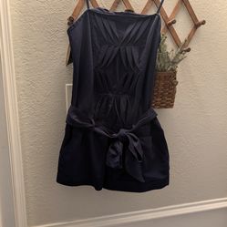 Navy Blue Romper, Like New, $7, Medium