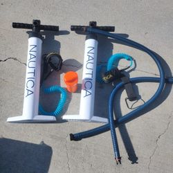 Nautica Dual-Action Hand Pump w/ Gauge | Kayak Raft Mat Inflator | 5 PSI Manual