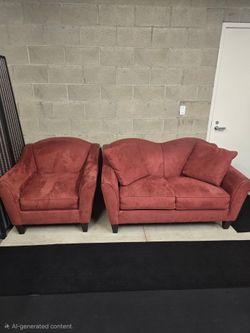 Loveseat and matching armchair