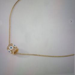 White Eye Pendant Necklace 