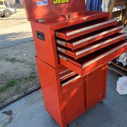 Craftsman Cart Tool Box 🧰 Used No Key 26"W 52"h   7 Drawer Plus The Door Storage 