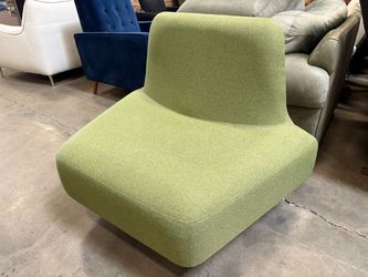 NAUGHTONE Modern Apple Green Woven Narrow Back Modular Accent Chair with Tapered Seat