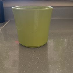 Green Flower And Or Plant Pot Vase With No Water Hole