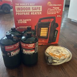 🔥 Complete Mr Heater Portable Buddy Kit – 4 Propane Tanks + Hose – Brand New
