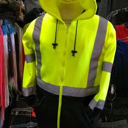 98-3021-HI-VIS 2 TONE HOODED SWEATER -Large
