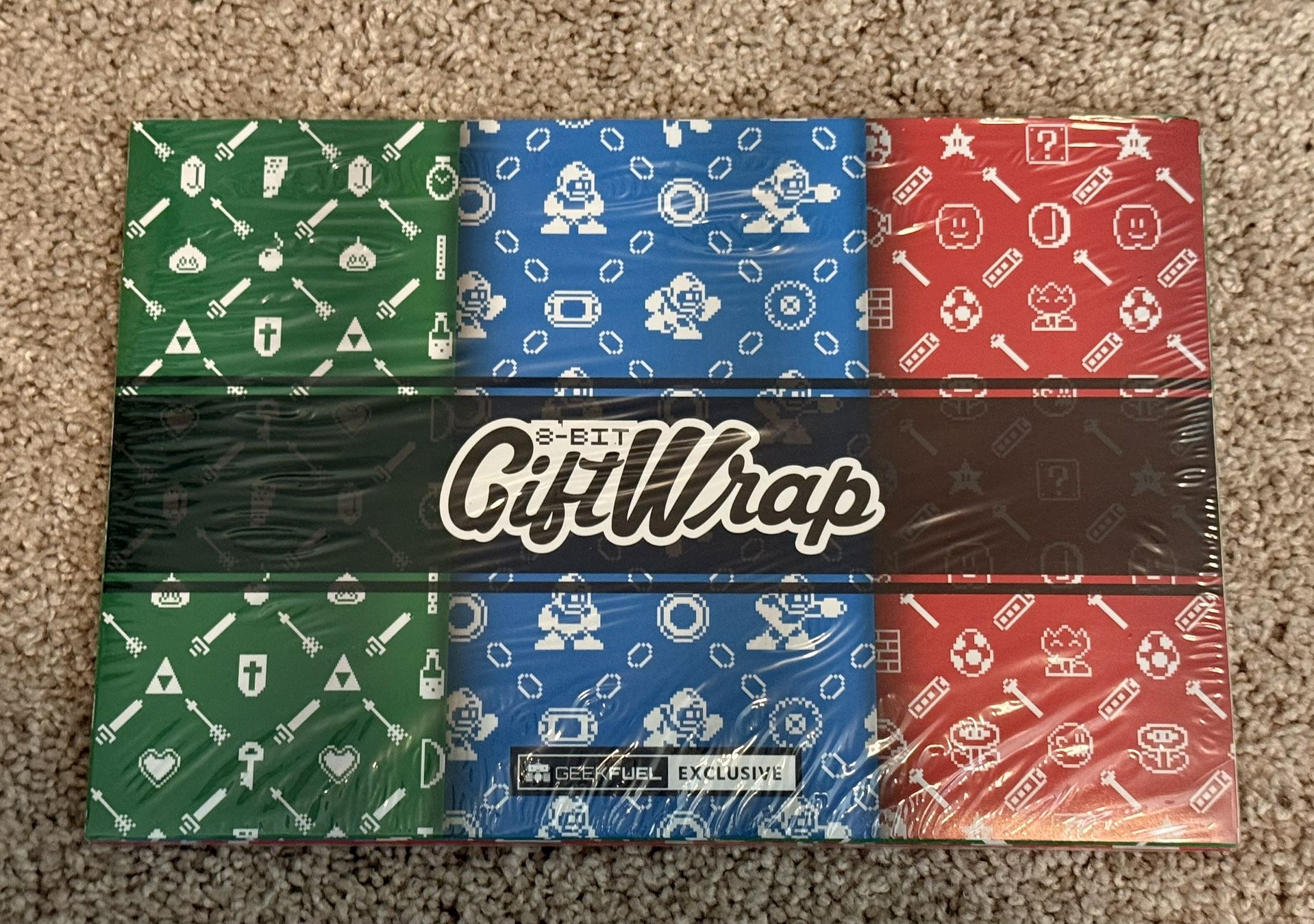 8 Bit Gift Wrap Geek Fuel Exclusive 3 Designs