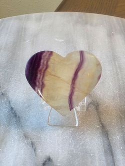 1.9" Approximately Fluorite Heart Quartz Crystal