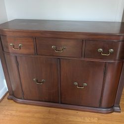 Real Vintage Genuine Mahogany Sideboard/Buffet Cabinet, for Kitchen, Normal Wear 