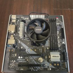 ASRock B450M Pro4-F Micro ATX AM4 Motherboard & AMD Ryzen 5 2600 6-Core 12-Thread 3.4ghz