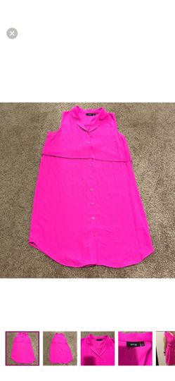 Apt. 9 Hot Pink Button Up Tank Top Dress