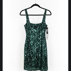 Green sequin dress size small $15