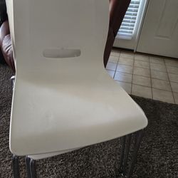 4 Allermuir White Chairs W/chrome Legs. Super Sturdy.