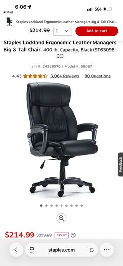 Office Chair Regularly $319.99 @ Staples