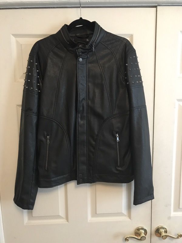 American stitch faux leather motorcycle jacket xl