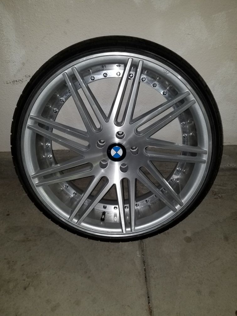 22" Silver Brush Road Force Rim w/Tires