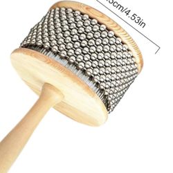 Cabasa Musical Instrument Cabasa 4.5'' Stainless Steel Wood Handle Latin Percussion for Band Music Education, Hand Percussion Instruments