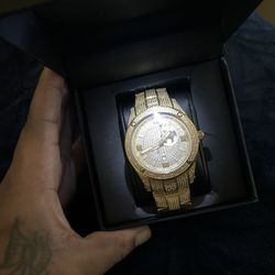 Gold JBW Watch With Diamonds 