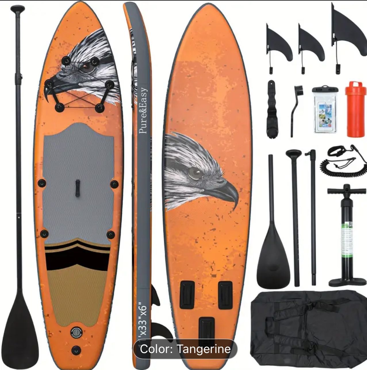 11 ft Inflatable Stand Up Paddle Board Thick Leash Backpack Aluminum Paddle