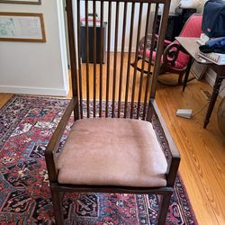 high back oak chair