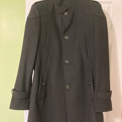 Black Trench Coat Men Size 40R