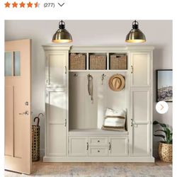 Royce 79 in. Polar Off-White Hall Tree