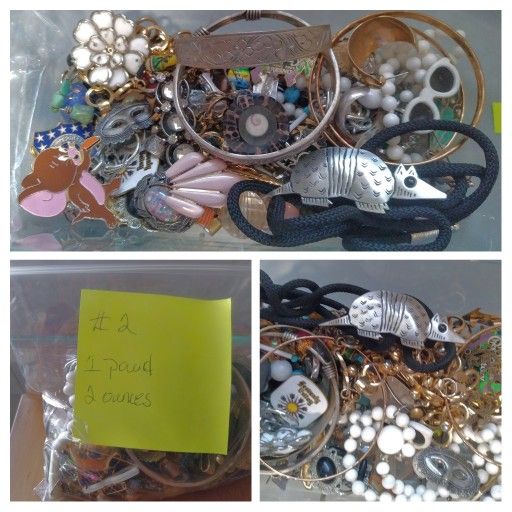 6 - Bags Of Beads, Stones, Sea Glass, Jump Rings, Wire