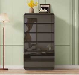 6 - Drawer Dresser, Modern High Gloss Chest of Drawers For Bedroom