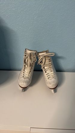 White Figure Ice Skates with Blades