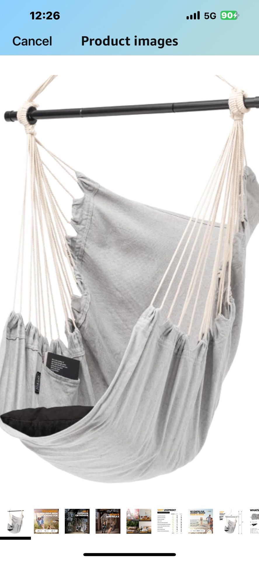 Hammock Chair Swing 2.0 – Handcrafted Hanging Chair for Adults & Kids (Max Weight 500lbs) | Indoor & Outdoor Use | Comfortable, Boho Style | Hanging H
