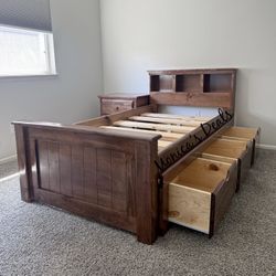Twin Solid Wood Bed Frame With 3 Drawers $460