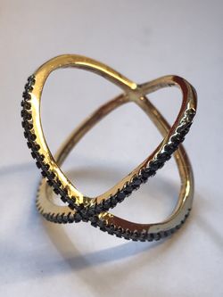 925 Sterling silverBlack diamonds Infinity ring