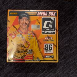 2025 DONRUSS NASCAR RACING SEALED MEGA BOX W/ 2 AUTOS INSIDE 