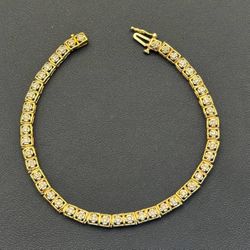 Jewelry 10k yellow gold Diamond 0.6CTW  tennis bracelet 7”