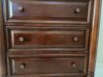 Dark Cherry Wood Dresser with Drawers